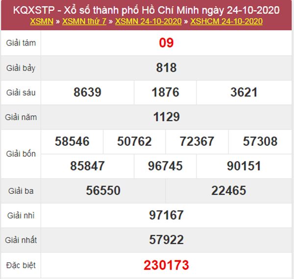 Soi cầu KQXS Hồ Chí Minh 26/10/2020 thứ 2 chính xác nhất